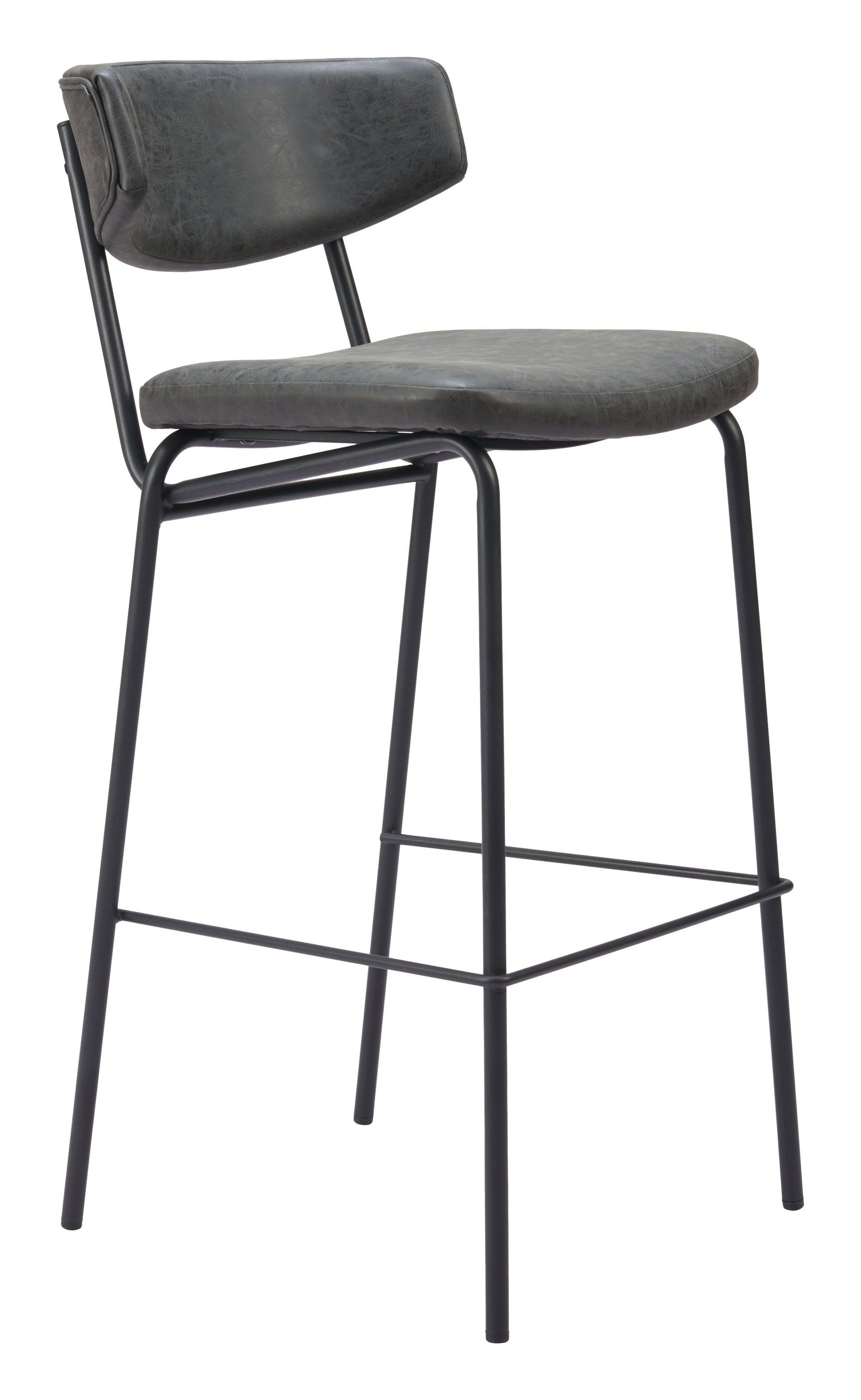 Charon Vintage Black Barstool (Set of 2) - Ornate Home
