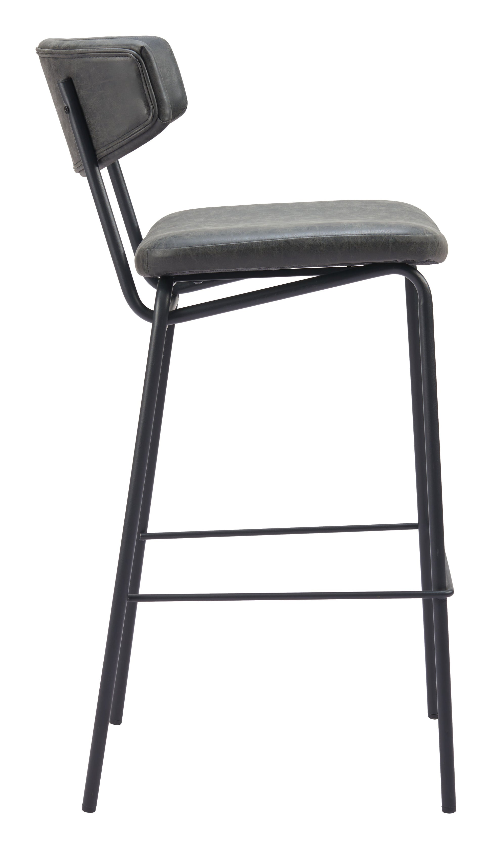 Charon Vintage Black Barstool (Set of 2) - Ornate Home