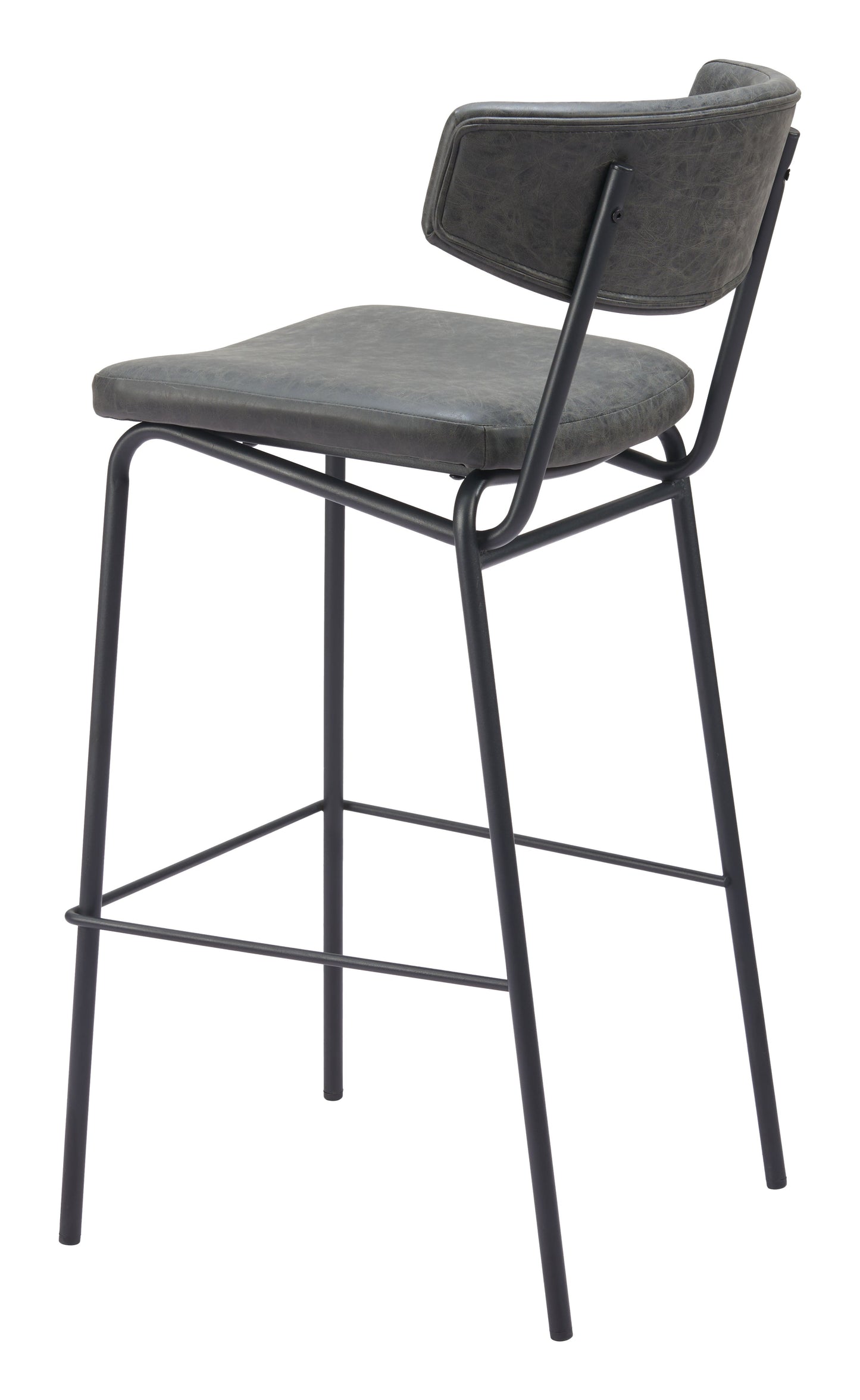 Charon Vintage Black Barstool (Set of 2) - Ornate Home