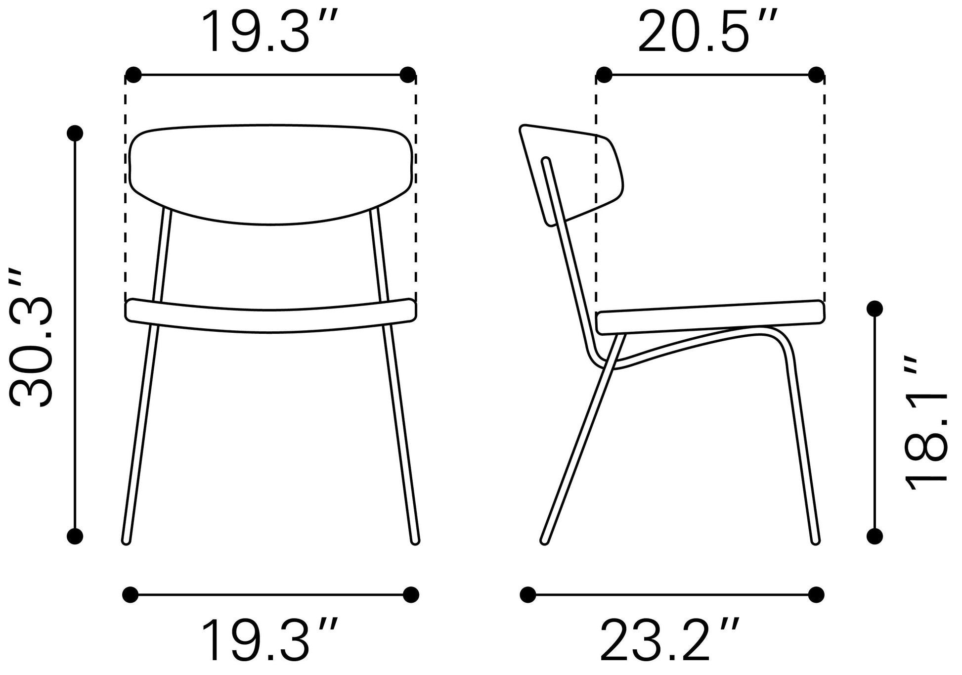 Charon Vintage Black Dining Chair (Set of 2) - Ornate Home