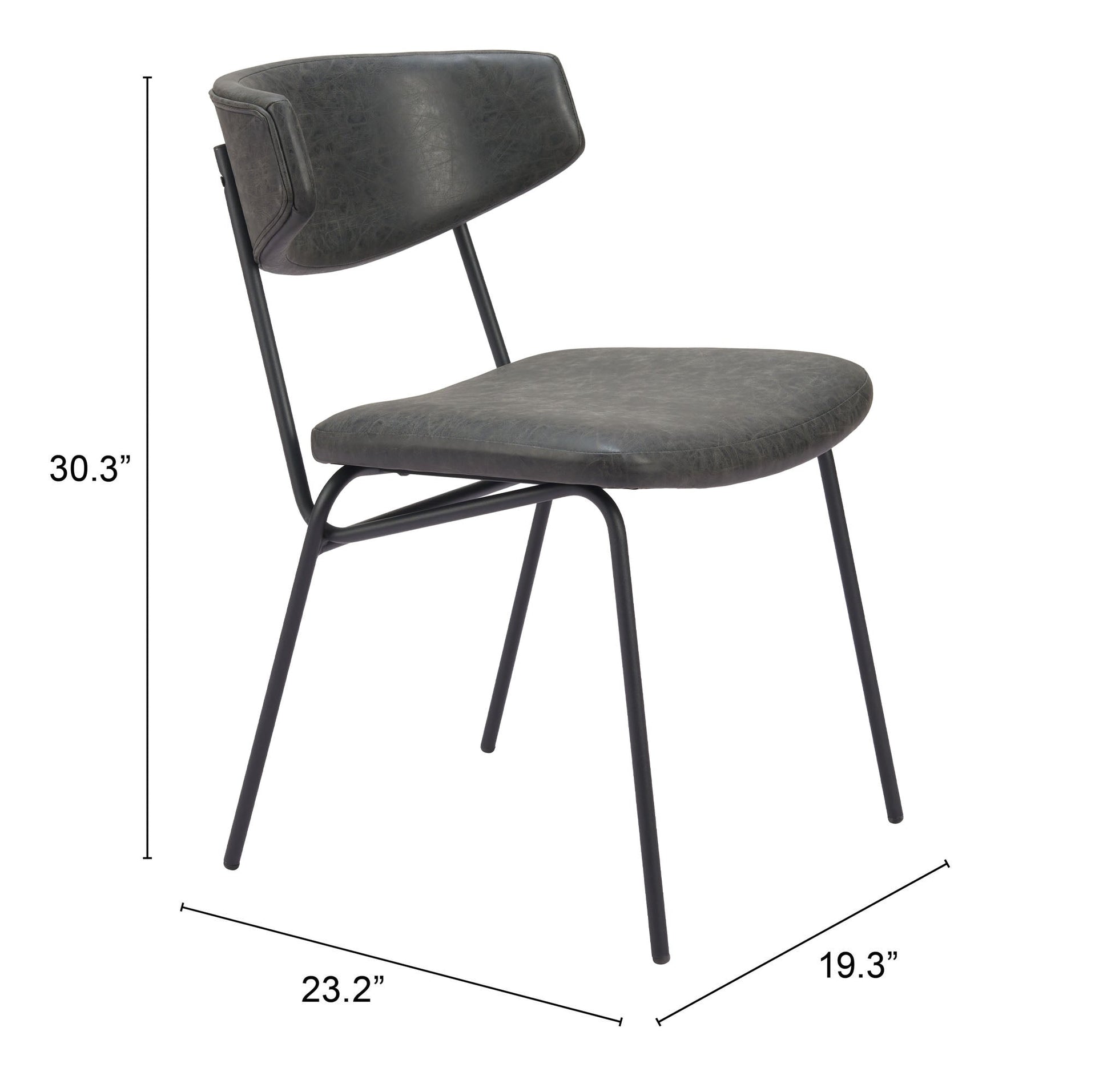 Charon Vintage Black Dining Chair (Set of 2) - Ornate Home