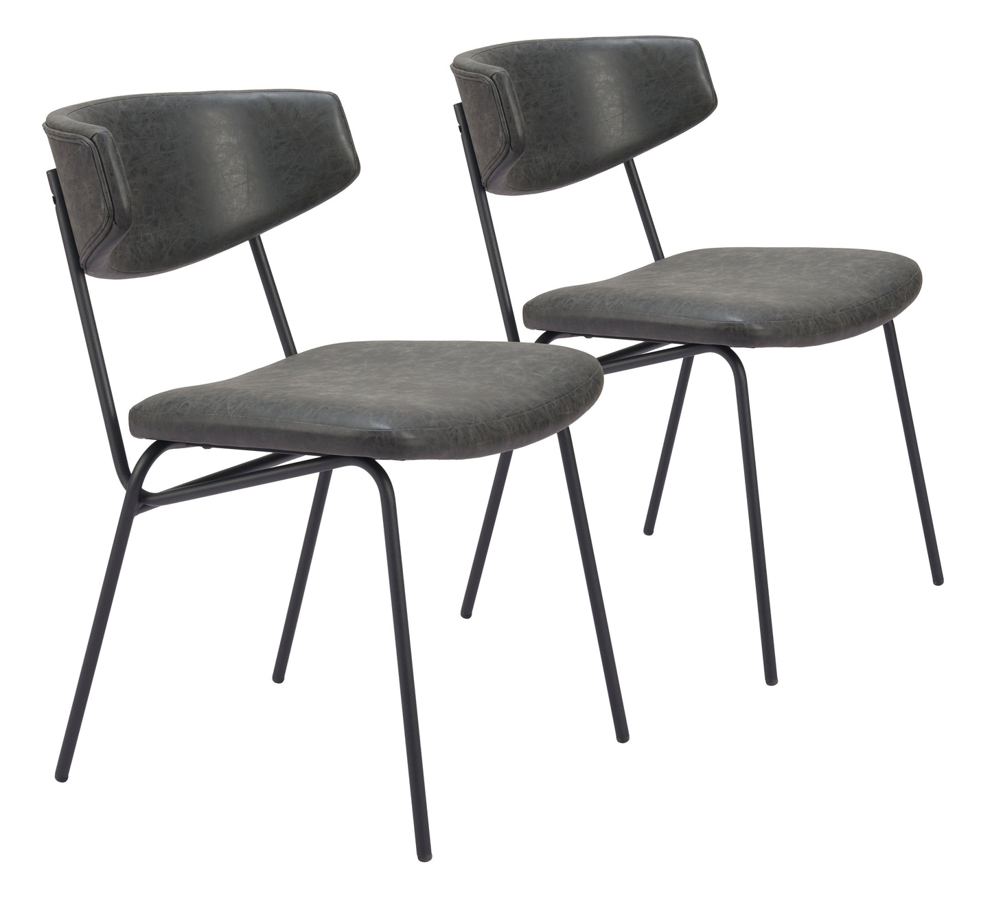 Charon Vintage Black Dining Chair (Set of 2) - Ornate Home