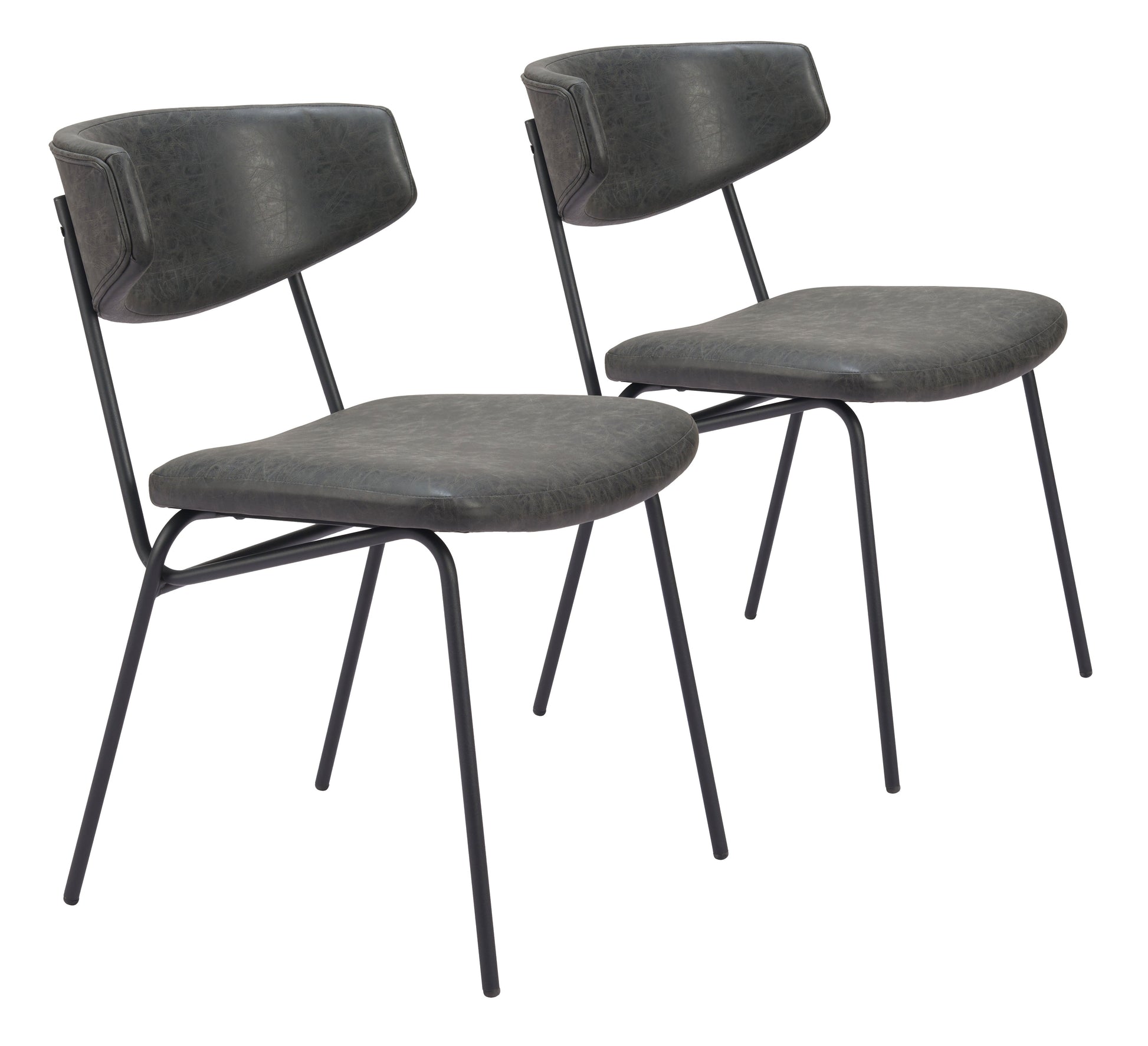 Charon Vintage Black Dining Chair (Set of 2) - Ornate Home