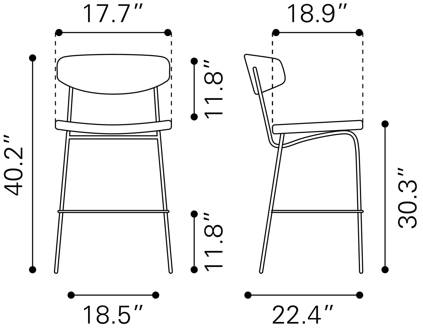 Charon Vintage Brown Barstool (Set of 2) - Ornate Home