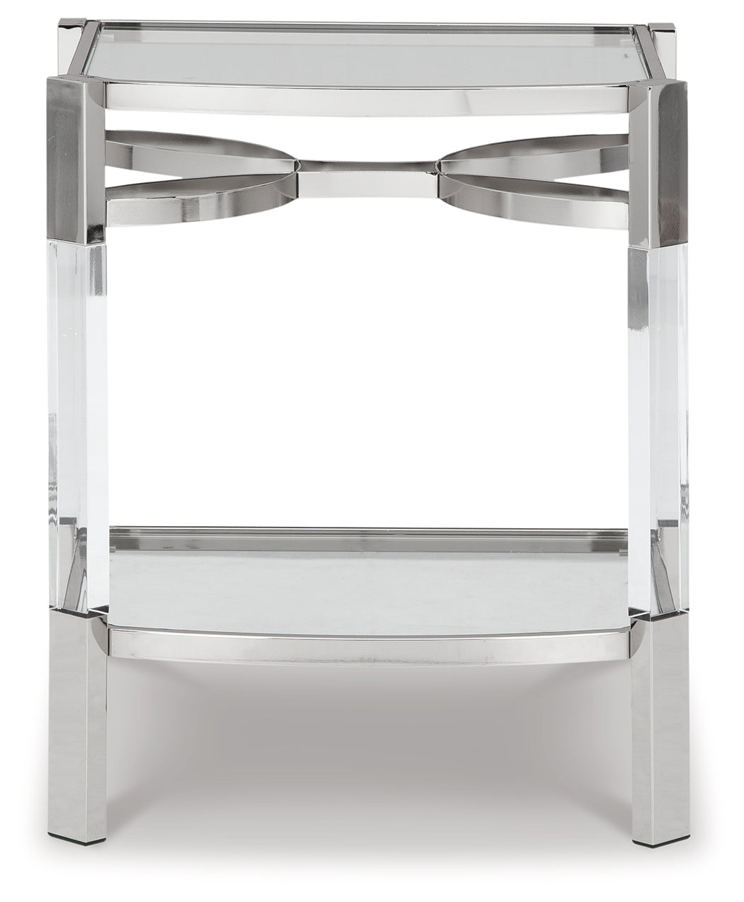 Chaseton Clear/Silver Finish Accent Table- Viva Furn