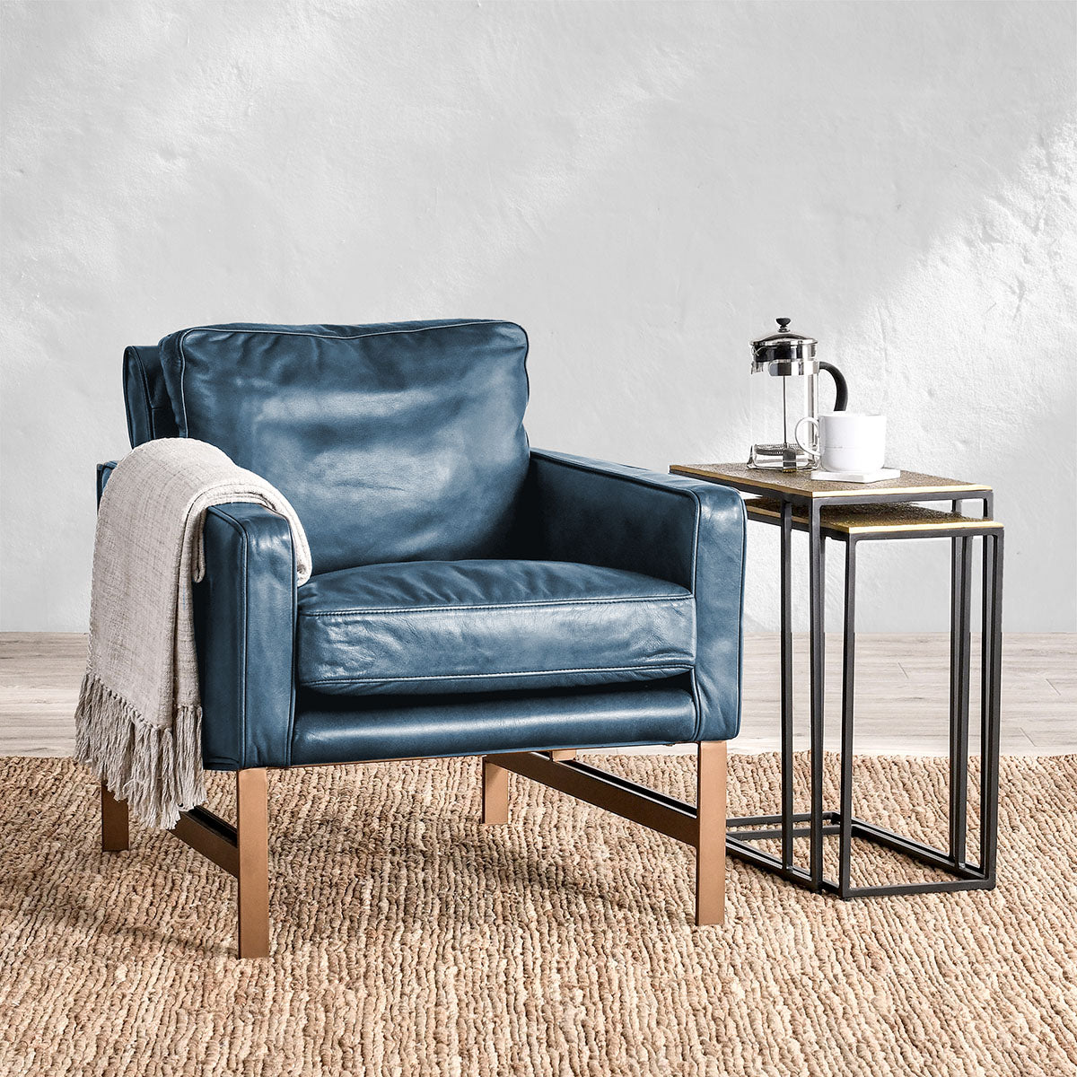 Chazzie Blue Club Chair - Ornate Home