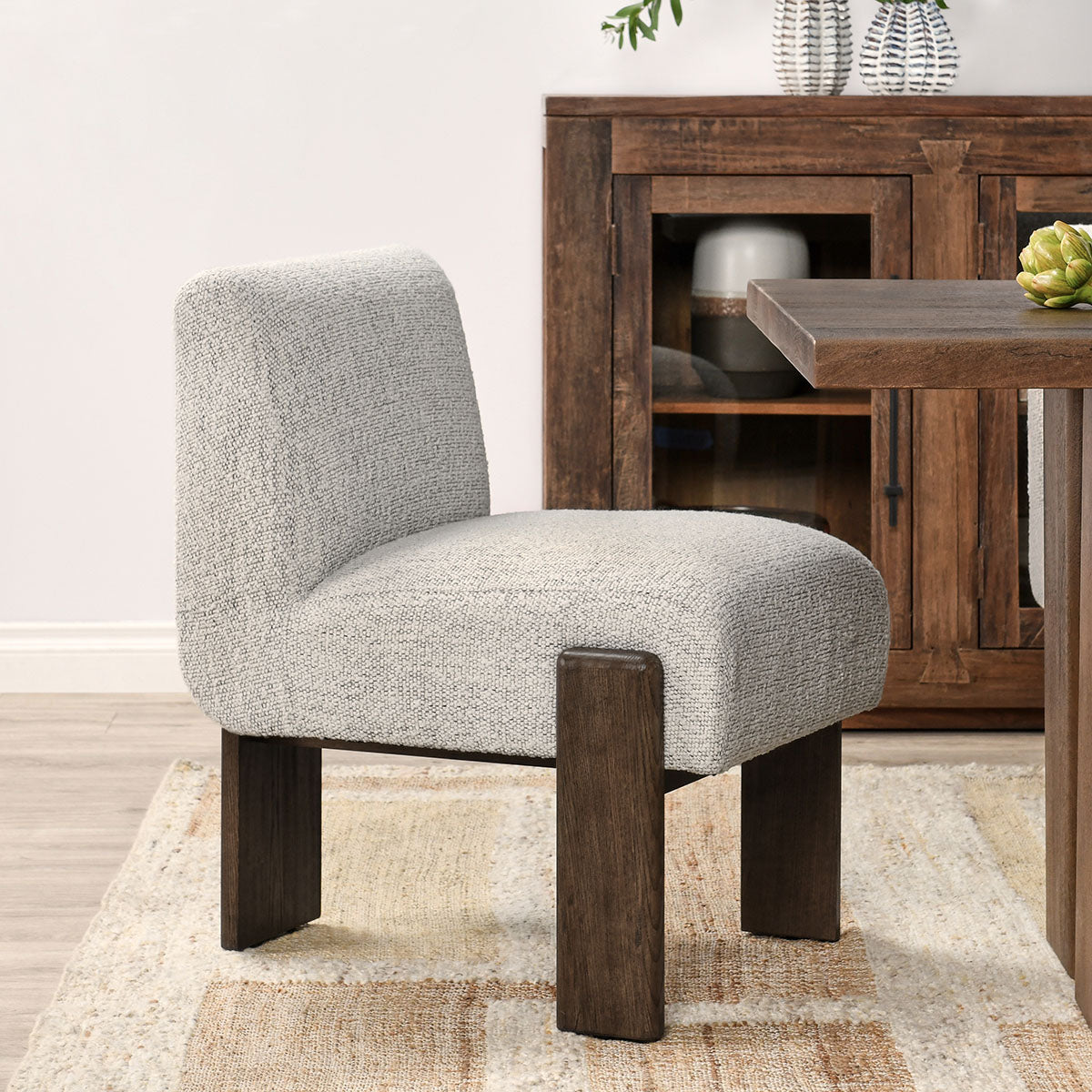 Chelsea Ivory Upholstered/Wood Dining Chair - Ornate Home