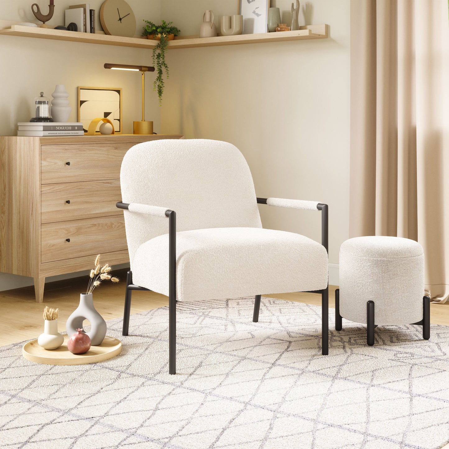 Chicago Ivory Accent Chair - Ornate Home