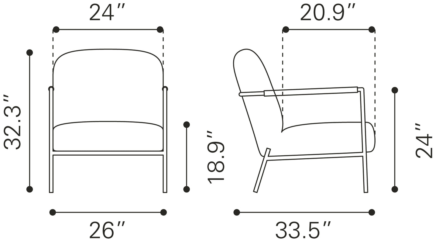 Chicago Ivory Accent Chair - Ornate Home