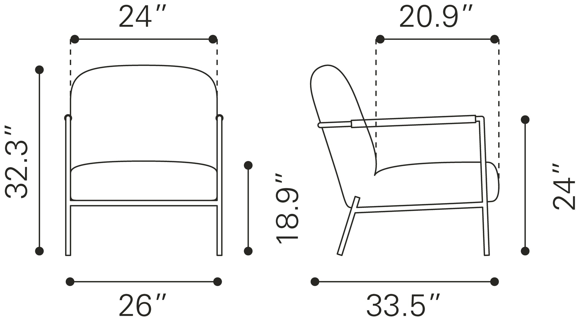 Chicago Ivory Accent Chair - Ornate Home