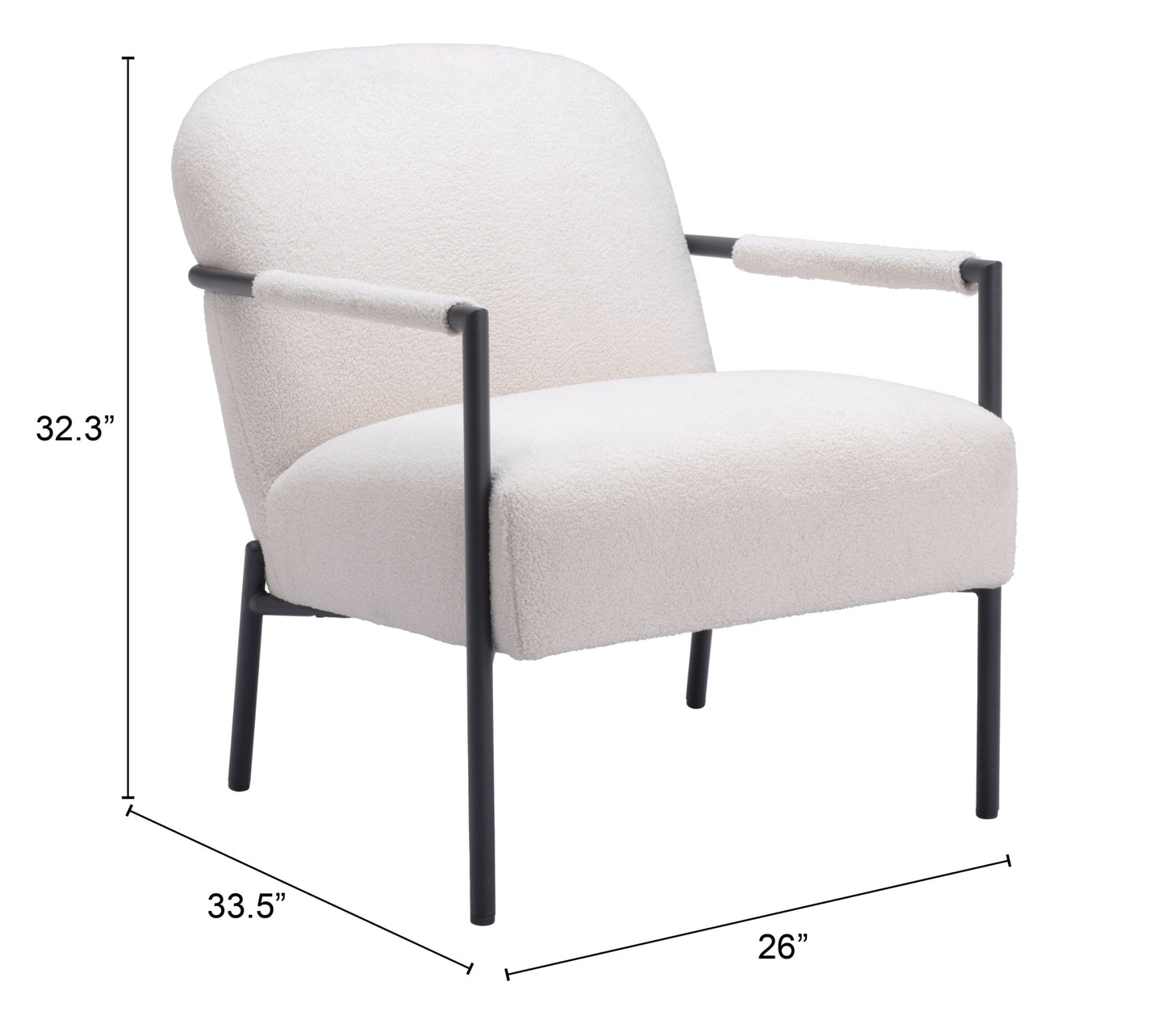 Chicago Ivory Accent Chair - Ornate Home