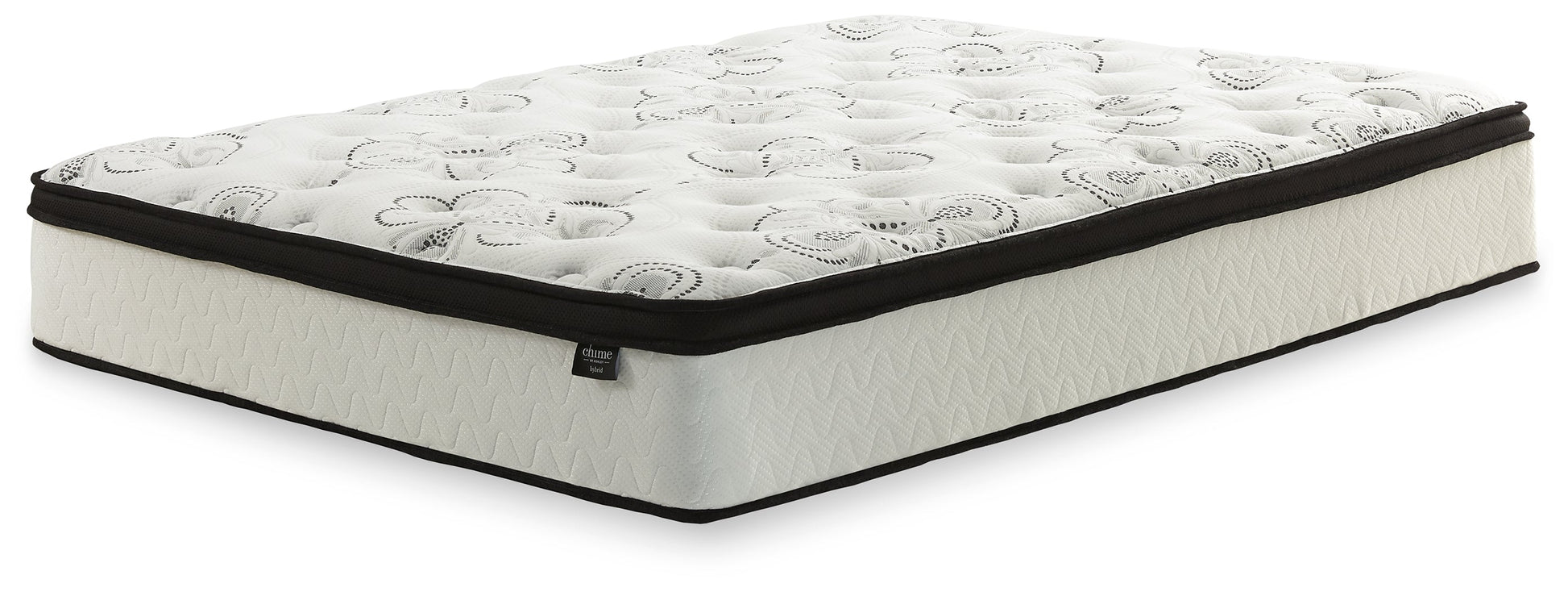 Chime 12 Inch Hybrid White California King Mattress & Foundation Set- Viva Furn