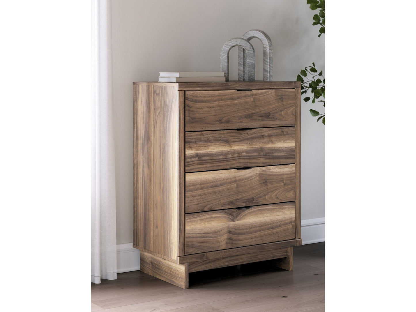 Chirason Brown Four Drawer Chest- Viva Furn