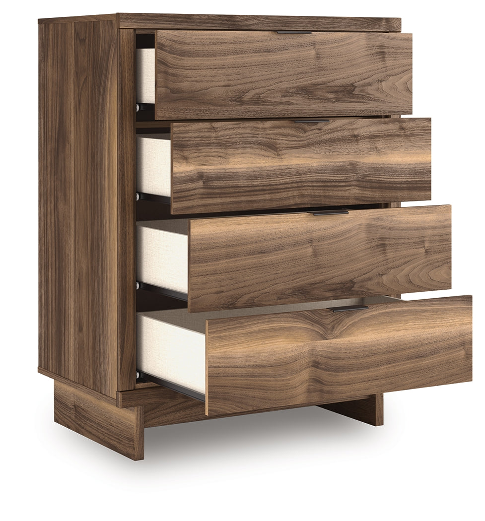 Chirason Brown Four Drawer Chest- Viva Furn