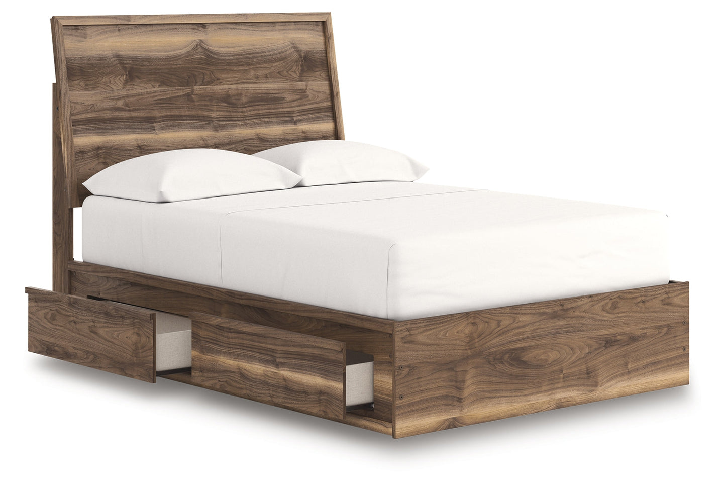 Chirason Brown Full Panel Bed with Storage- Viva Furn
