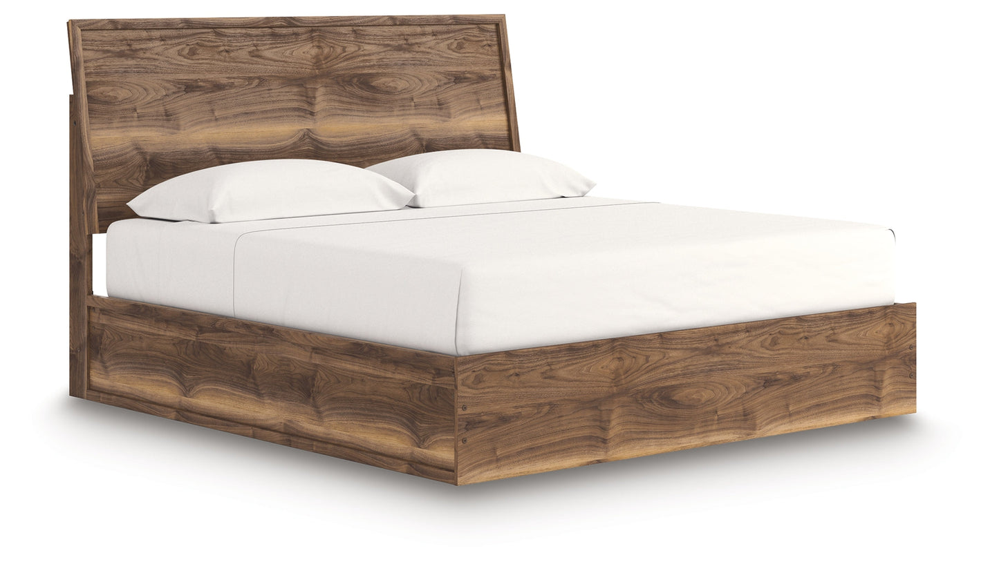 Chirason Brown King Panel Bed- Viva Furn