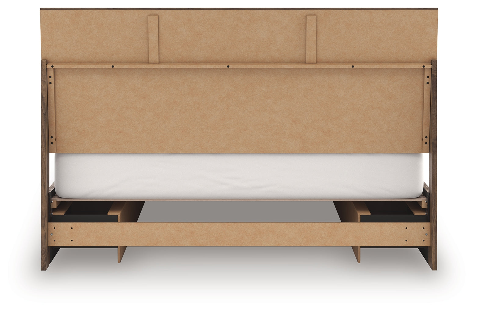 Chirason Brown King Panel Bed with Storage- Viva Furn