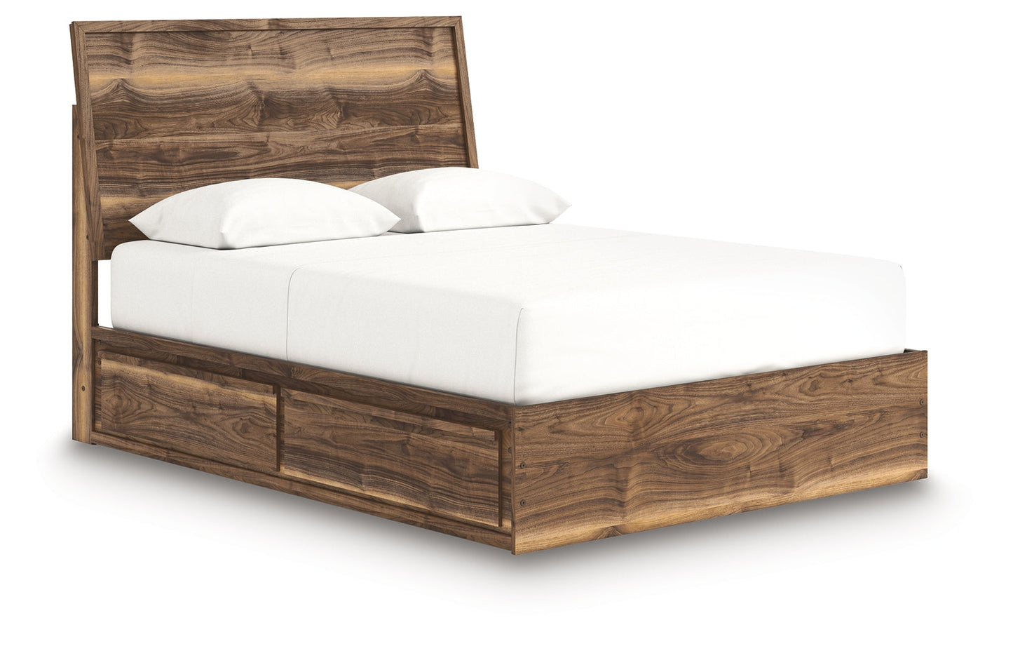 Chirason Brown Queen Panel Bed with Storage- Viva Furn