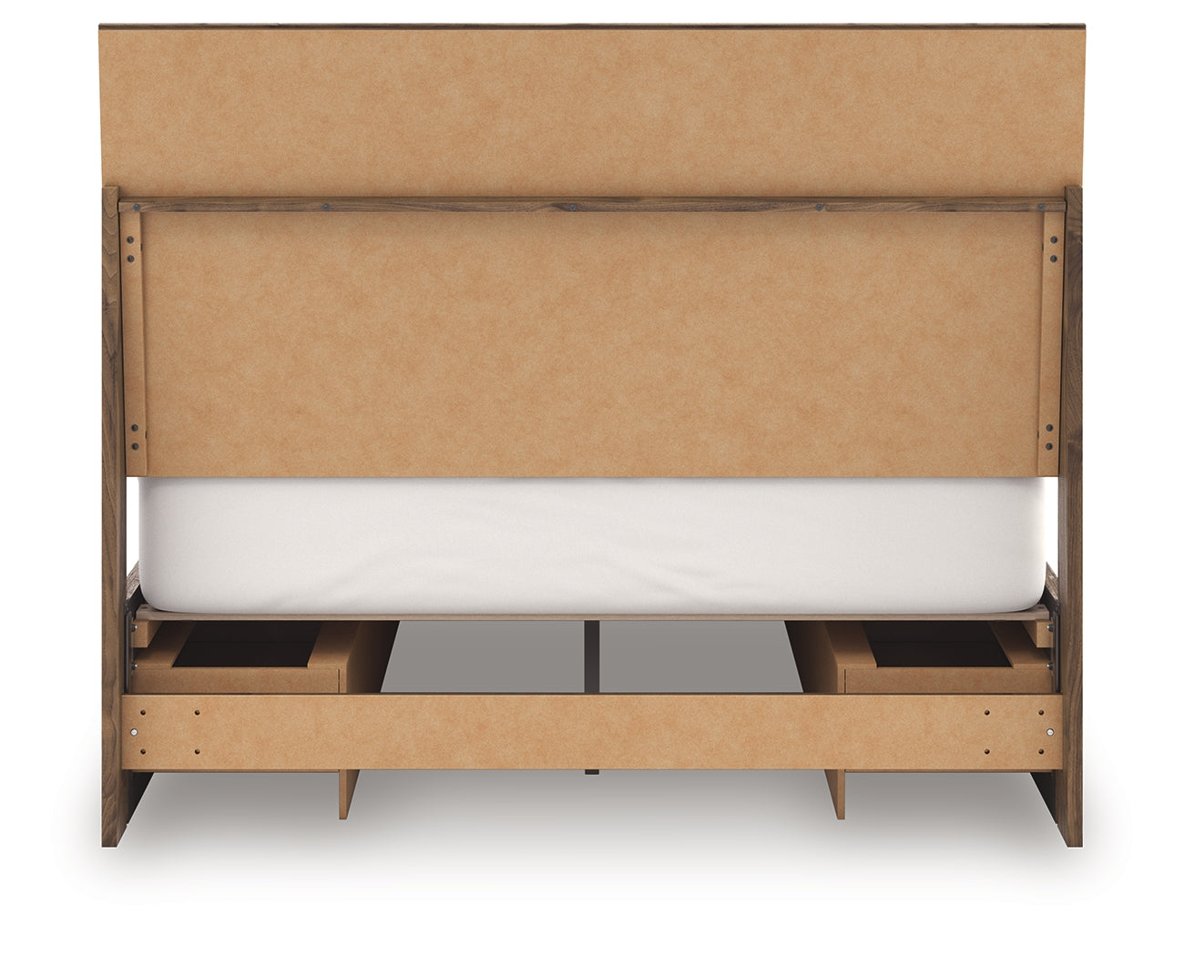 Chirason Brown Queen Panel Bed with Storage- Viva Furn