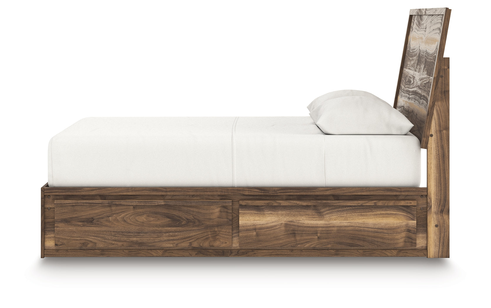 Chirason Brown Queen Panel Bed with Storage- Viva Furn