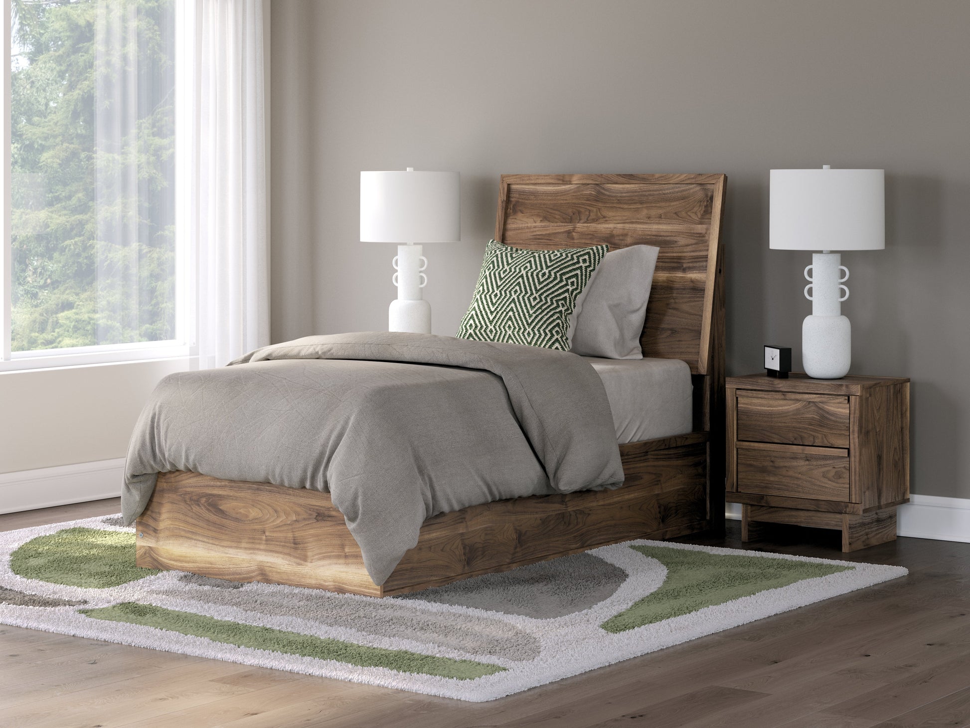 Chirason Brown Twin Panel Bed- Viva Furn