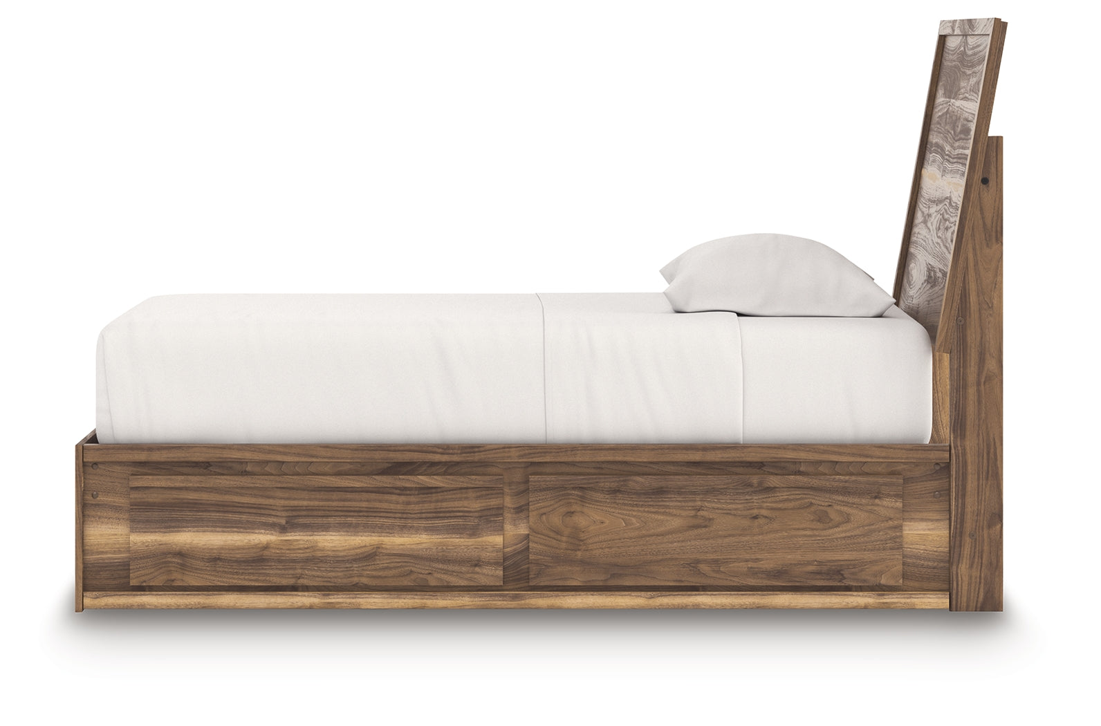 Chirason Brown Twin Panel Bed with Storage- Viva Furn