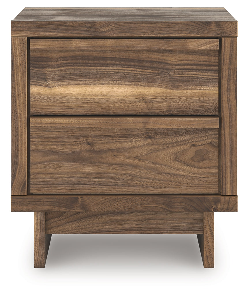 Chirason Brown Two Drawer Nightstand- Viva Furn