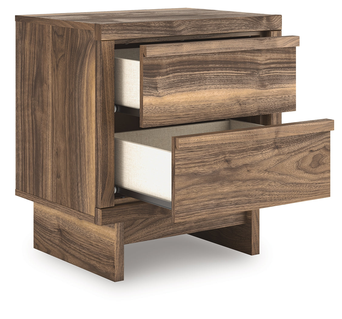Chirason Brown Two Drawer Nightstand- Viva Furn