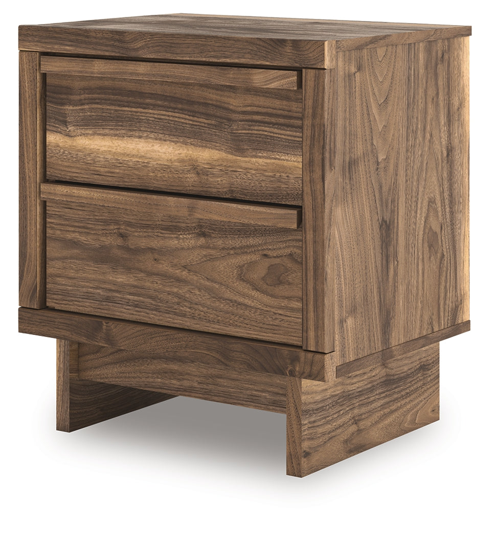 Chirason Brown Two Drawer Nightstand- Viva Furn