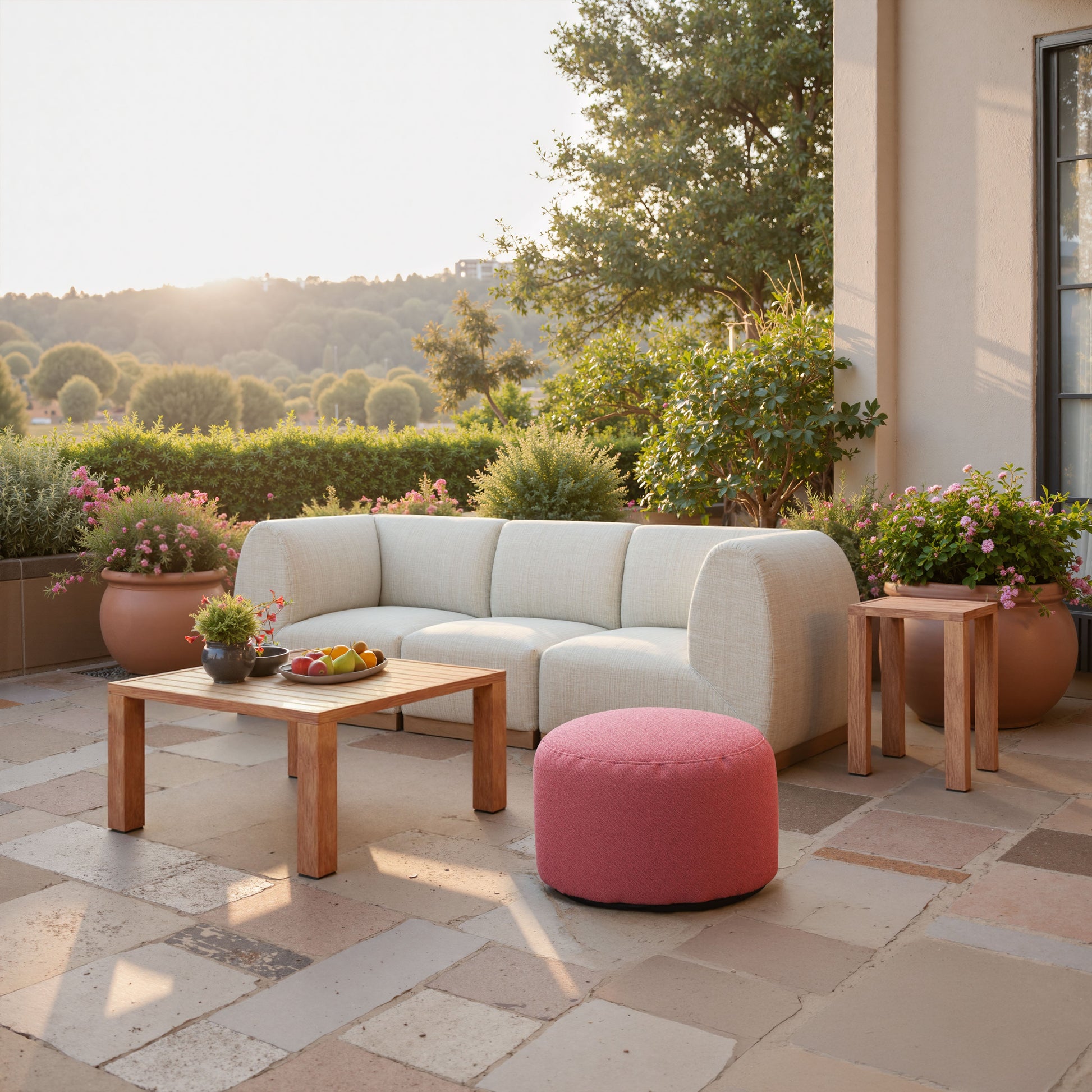 Christy Beige Outdoor Armless Chair - Ornate Home