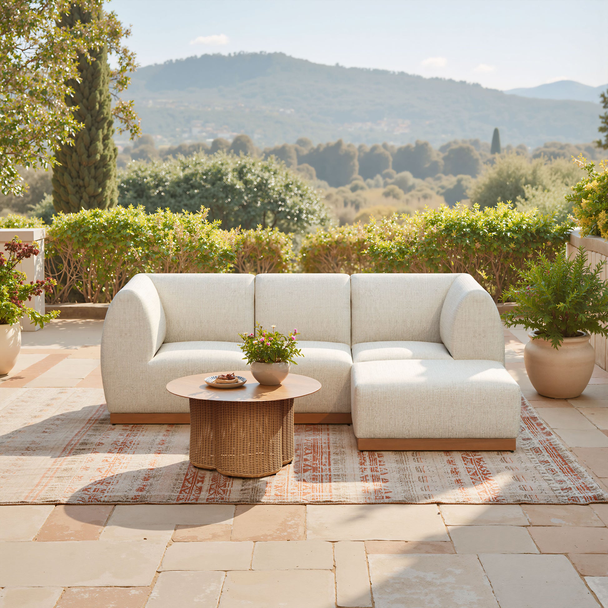 Christy Beige Outdoor Armless Chair - Ornate Home
