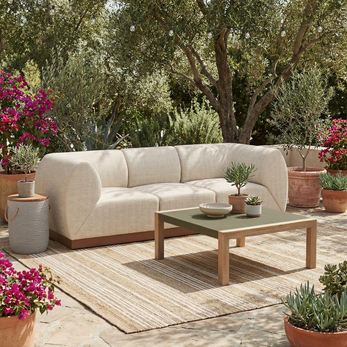 Christy Beige Outdoor Armless Chair - Ornate Home