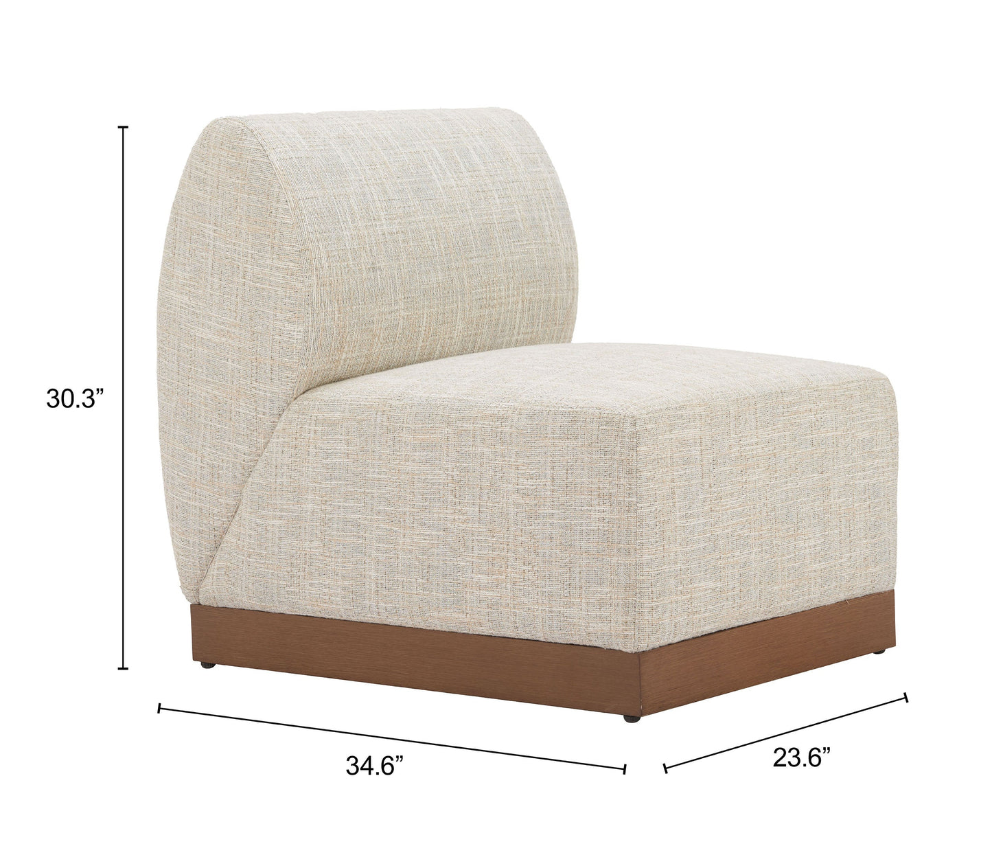 Christy Beige Outdoor Armless Chair - Ornate Home