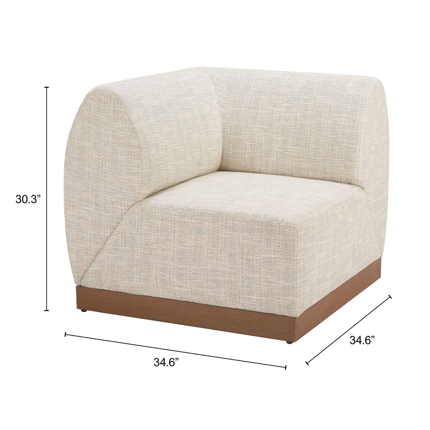 Christy Beige Outdoor Corner Chair - Ornate Home