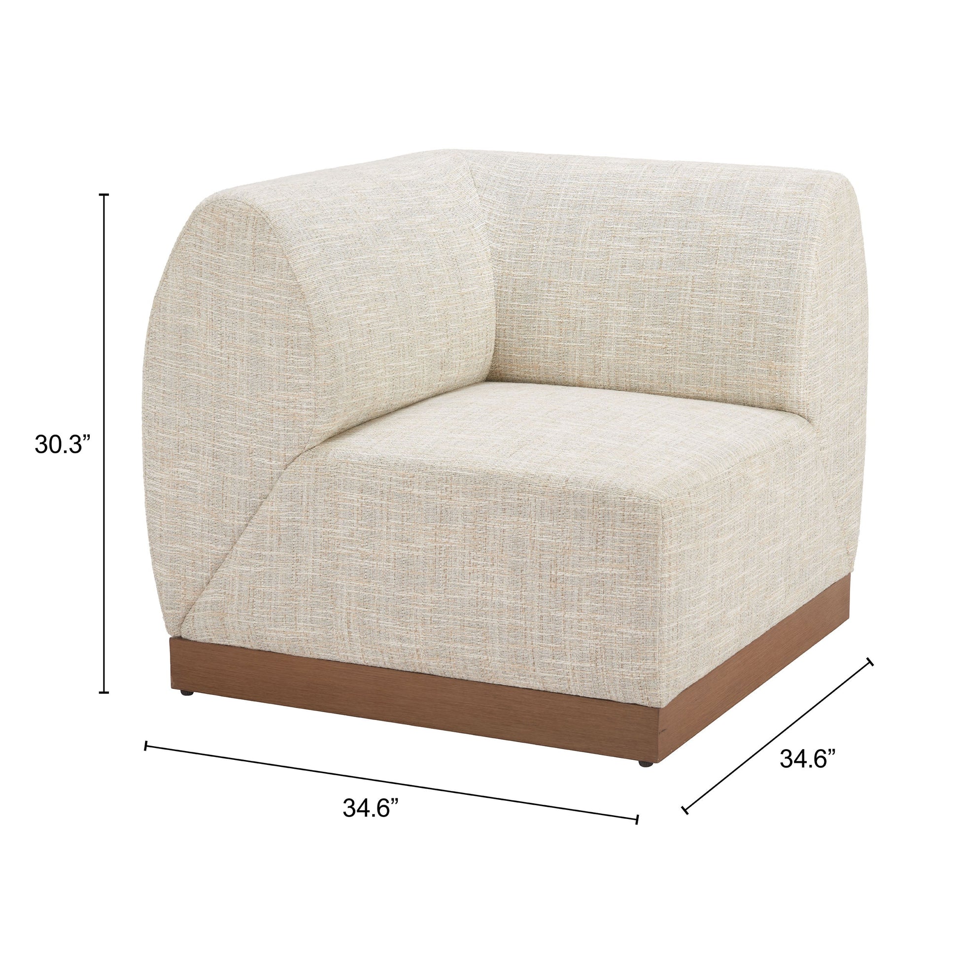 Christy Beige Outdoor Corner Chair - Ornate Home