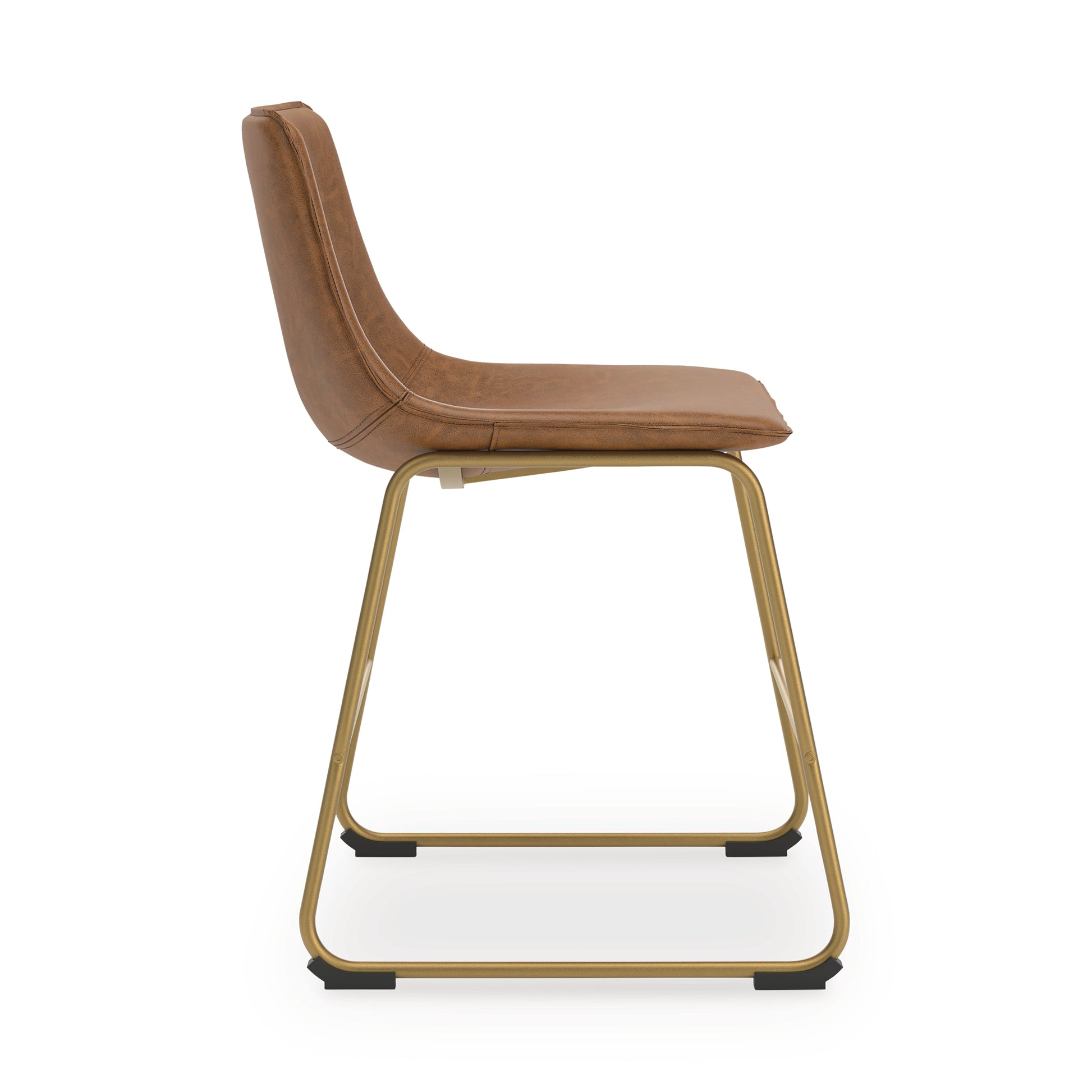 Ciabori Brown/Gold Dining UPH Side Chair (Set of 2)- Viva Furn