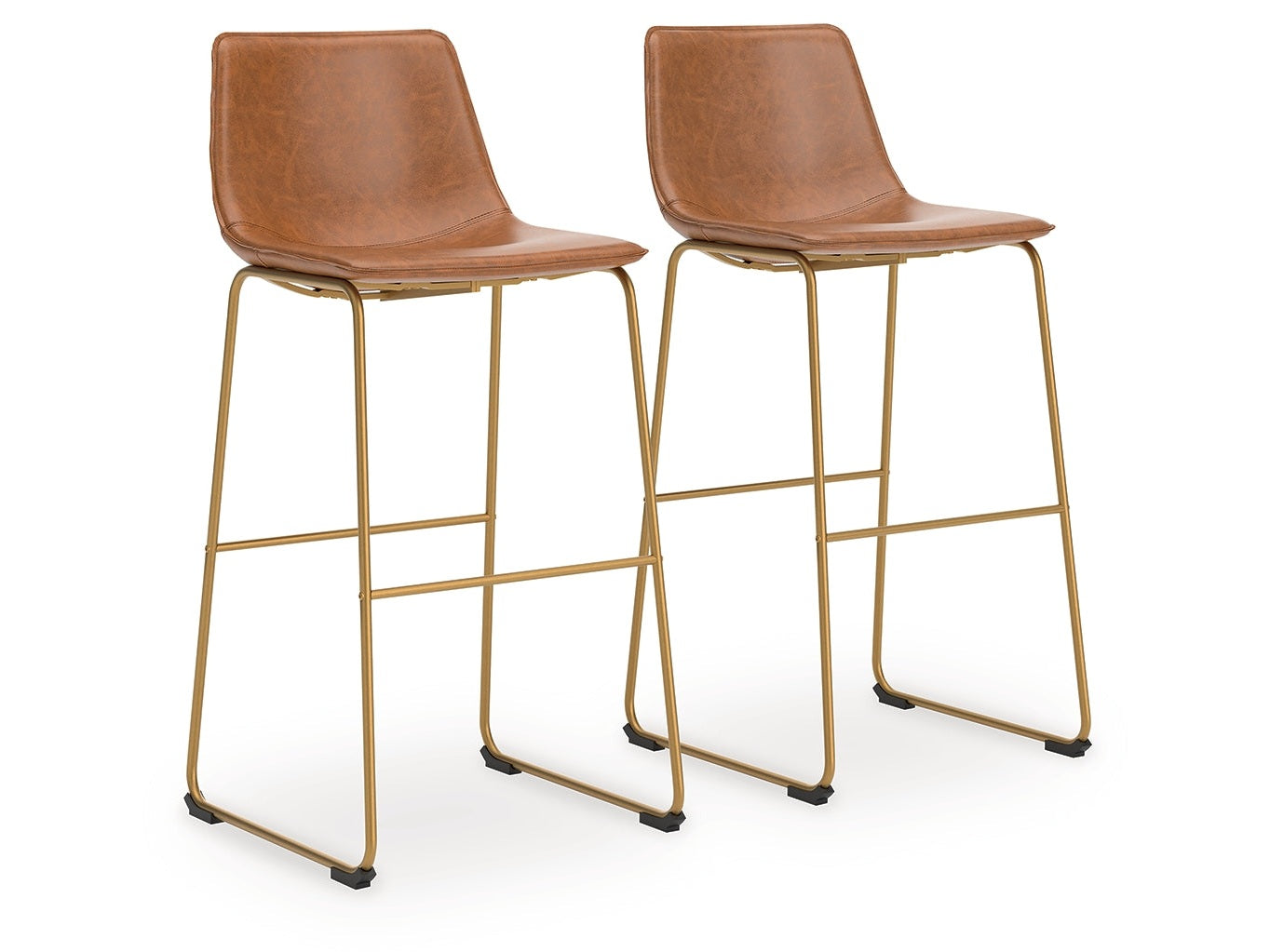 Ciabori Brown/Gold Tall UPH Barstool (Set of 2)- Viva Furn