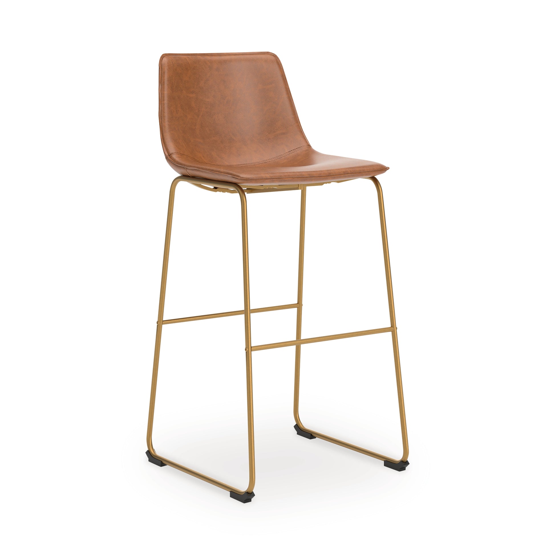Ciabori Brown/Gold Tall UPH Barstool (Set of 2)- Viva Furn