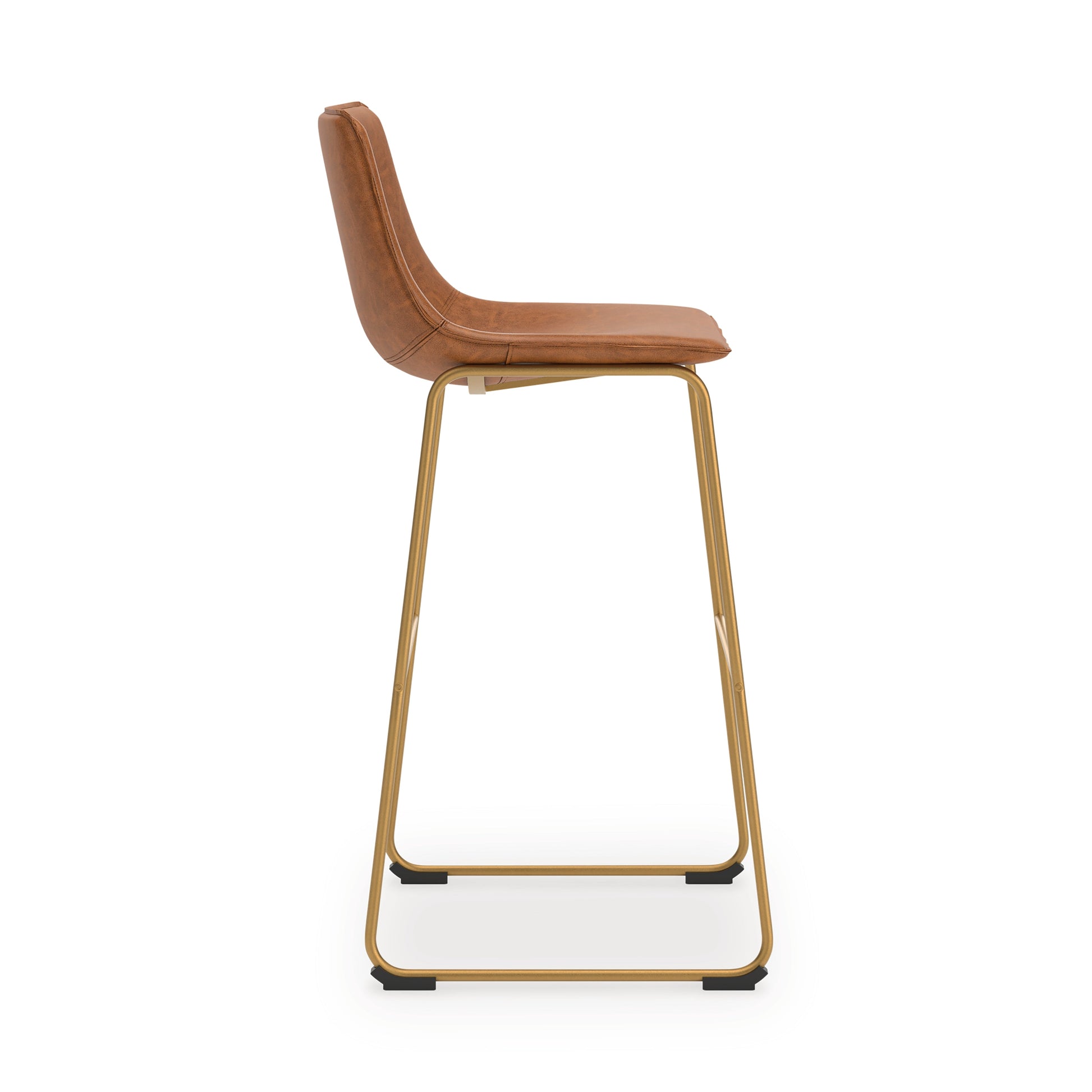 Ciabori Brown/Gold Tall UPH Barstool (Set of 2)- Viva Furn