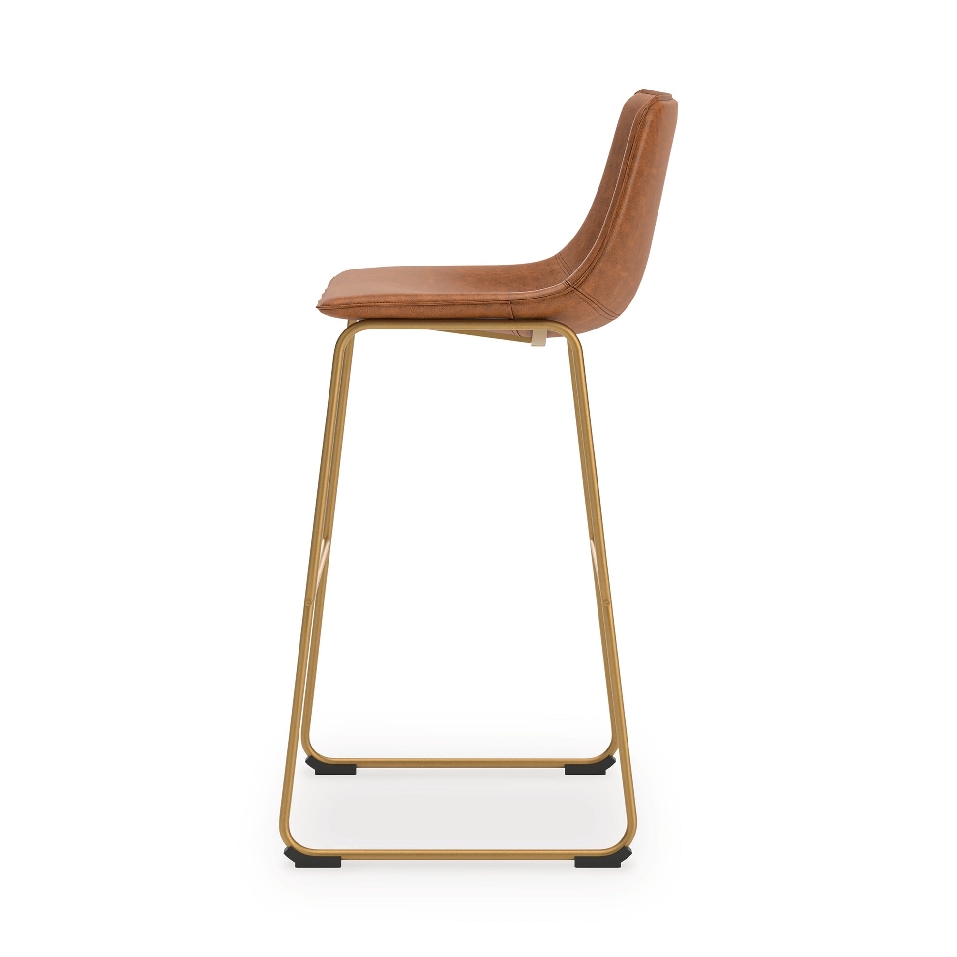 Ciabori Brown/Gold Tall UPH Barstool (Set of 2)- Viva Furn