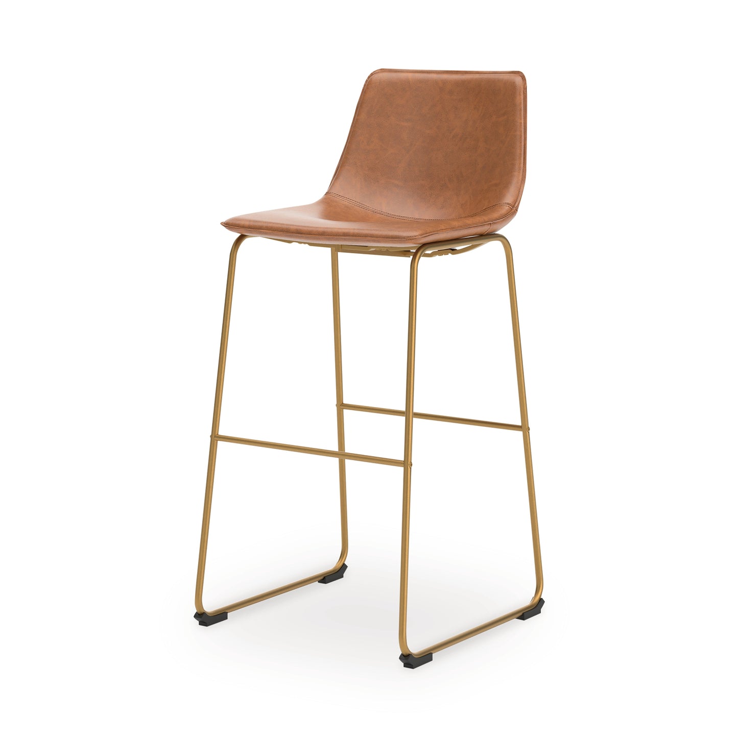 Ciabori Brown/Gold Tall UPH Barstool (Set of 2)- Viva Furn