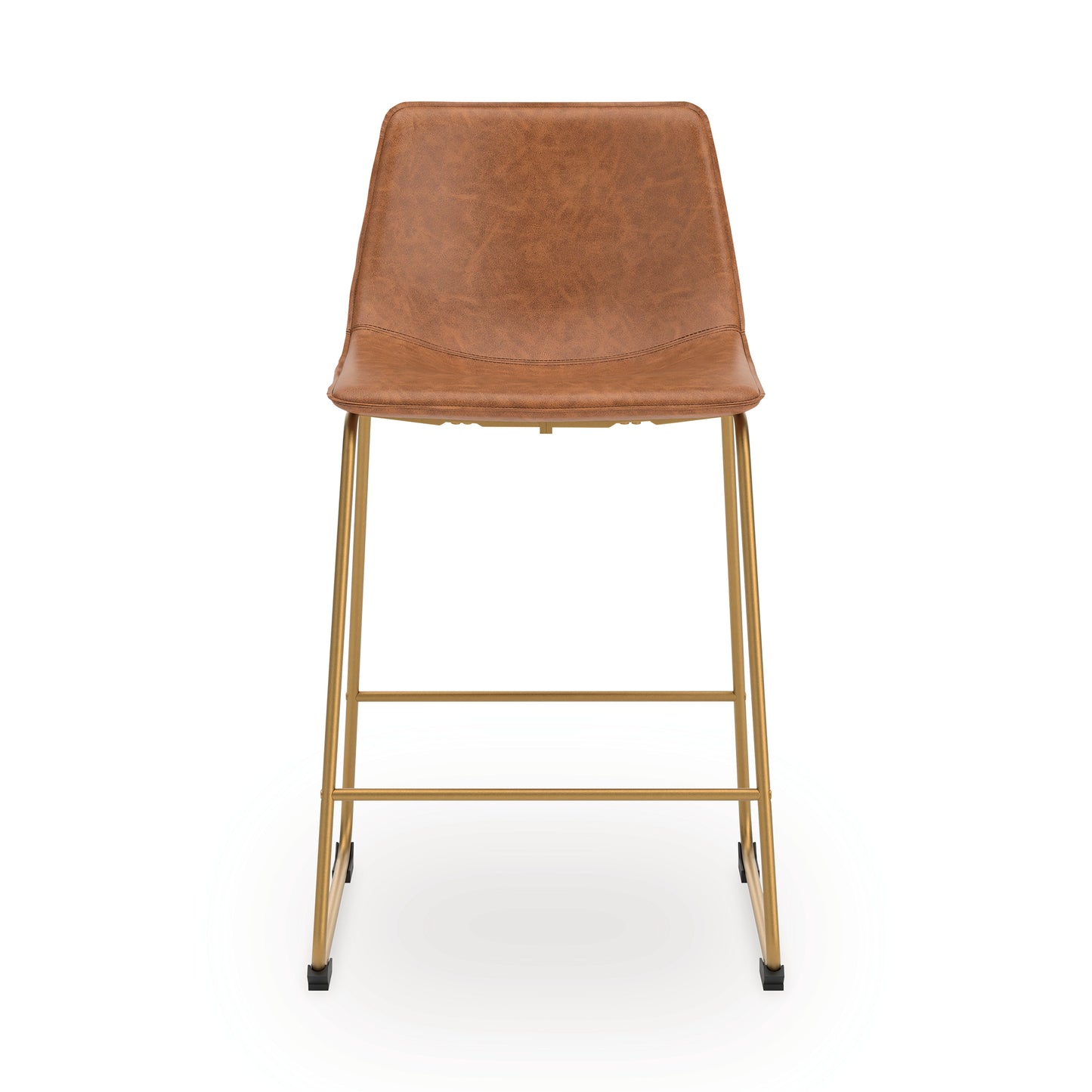 Ciabori Brown/Gold Upholstered Barstool (Set of 2)- Viva Furn