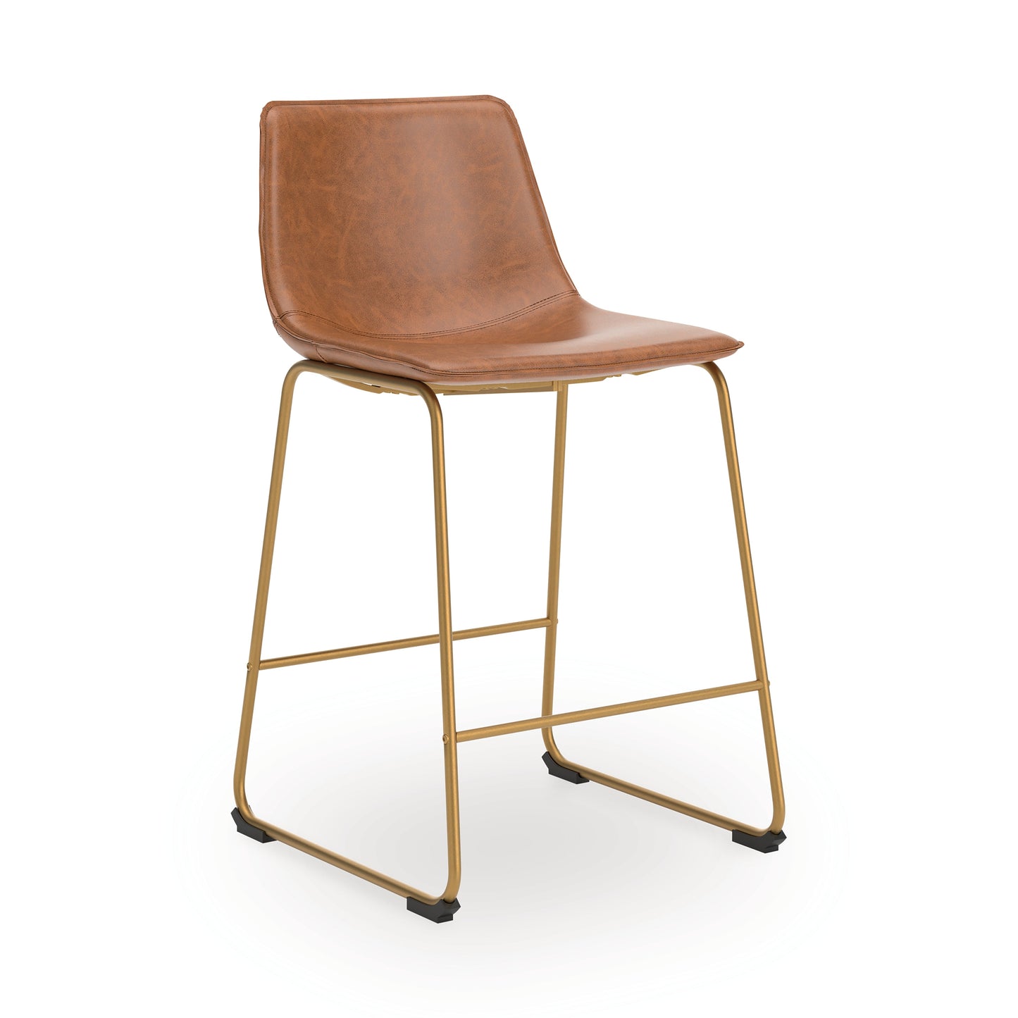 Ciabori Brown/Gold Upholstered Barstool (Set of 2)- Viva Furn