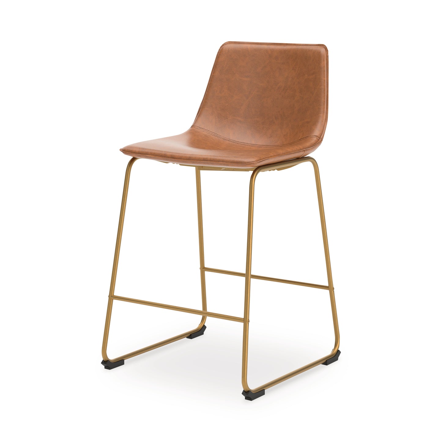 Ciabori Brown/Gold Upholstered Barstool (Set of 2)- Viva Furn