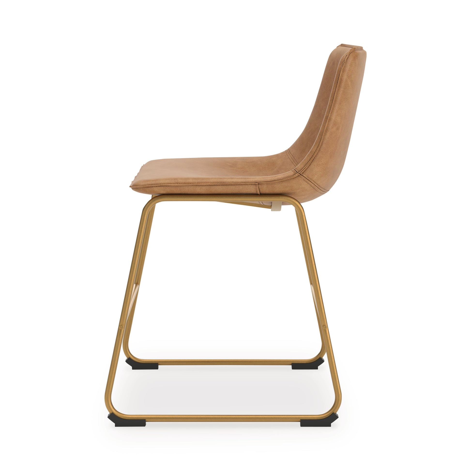 Ciabori Toast/Gold Dining UPH Side Chair (Set of 2)- Viva Furn