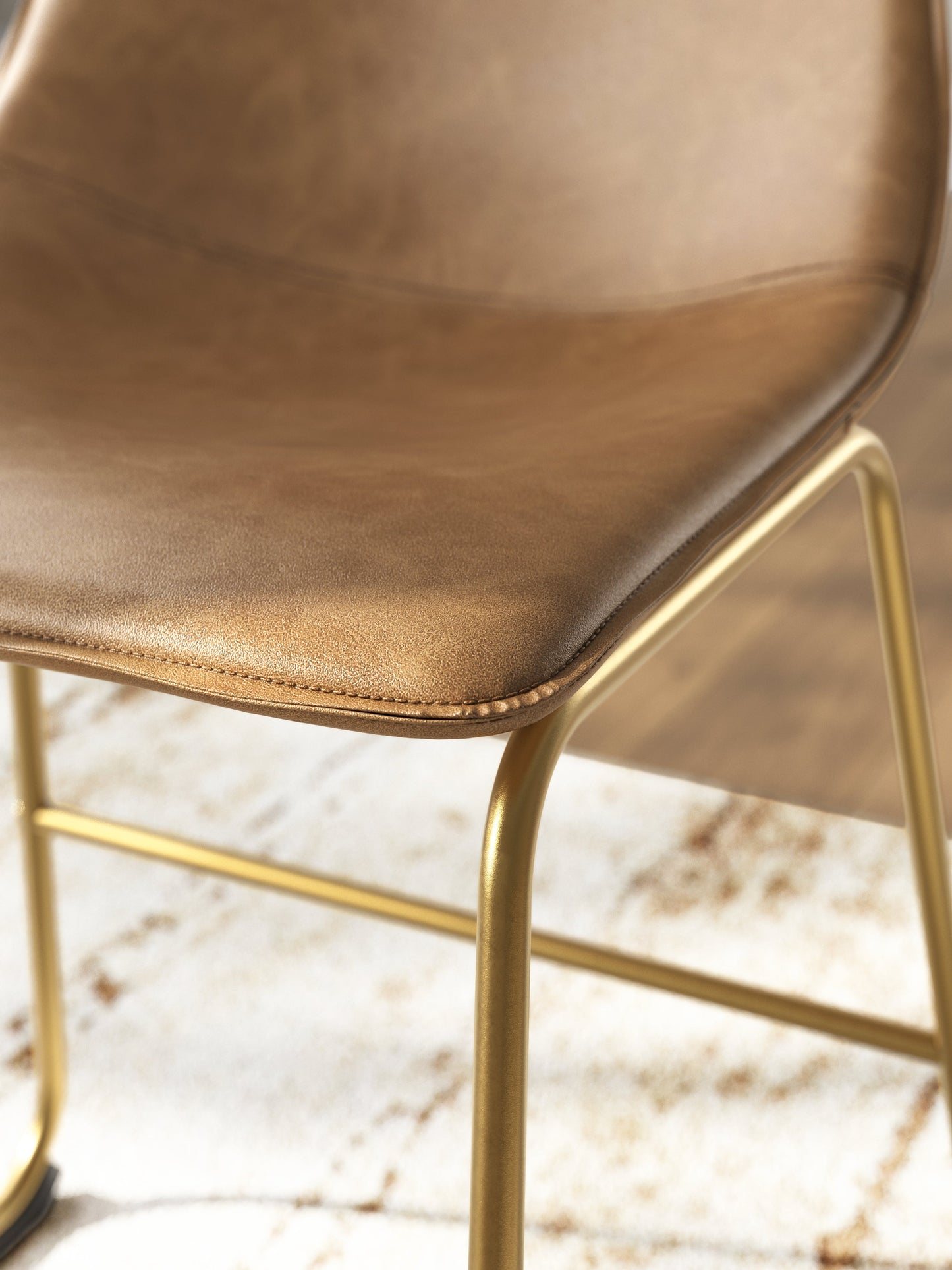Ciabori Toast/Gold Dining UPH Side Chair (Set of 2)- Viva Furn