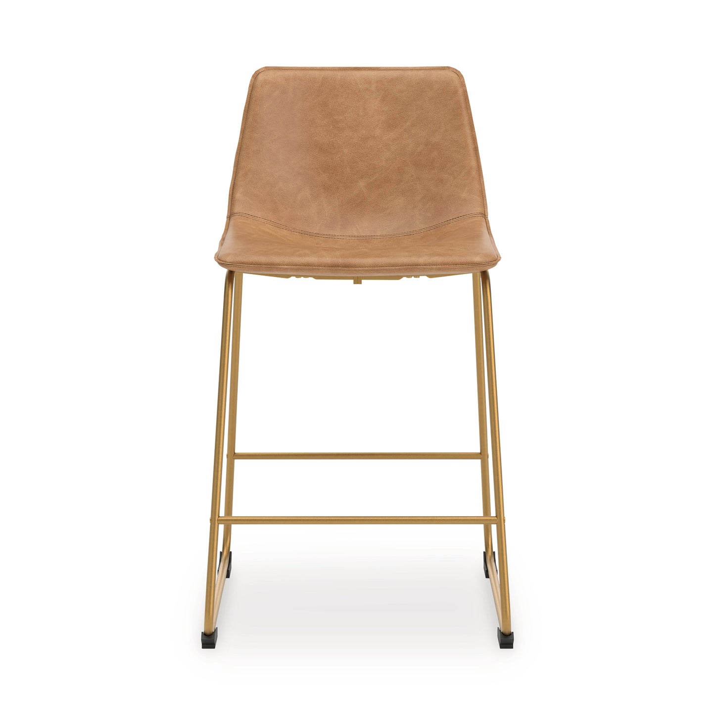 Ciabori Toast/Gold Upholstered Barstool (Set of 2)- Viva Furn