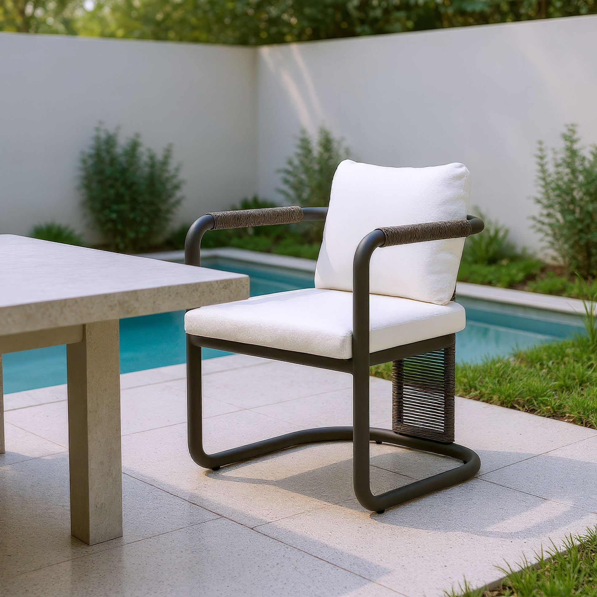 Ciel Ivory Outdoor Dining Chair (Set of 2) - Ornate Home