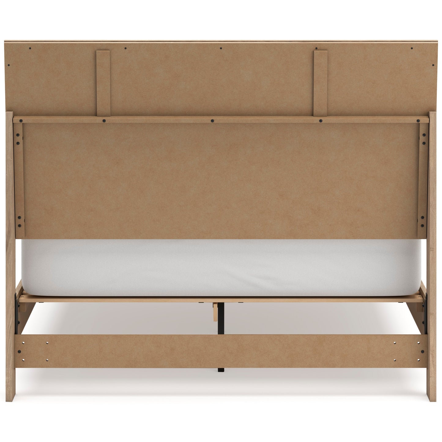 Cielden Two-Tone Queen Panel Bed with Mirrored Dresser and Nightstand- Viva Furn