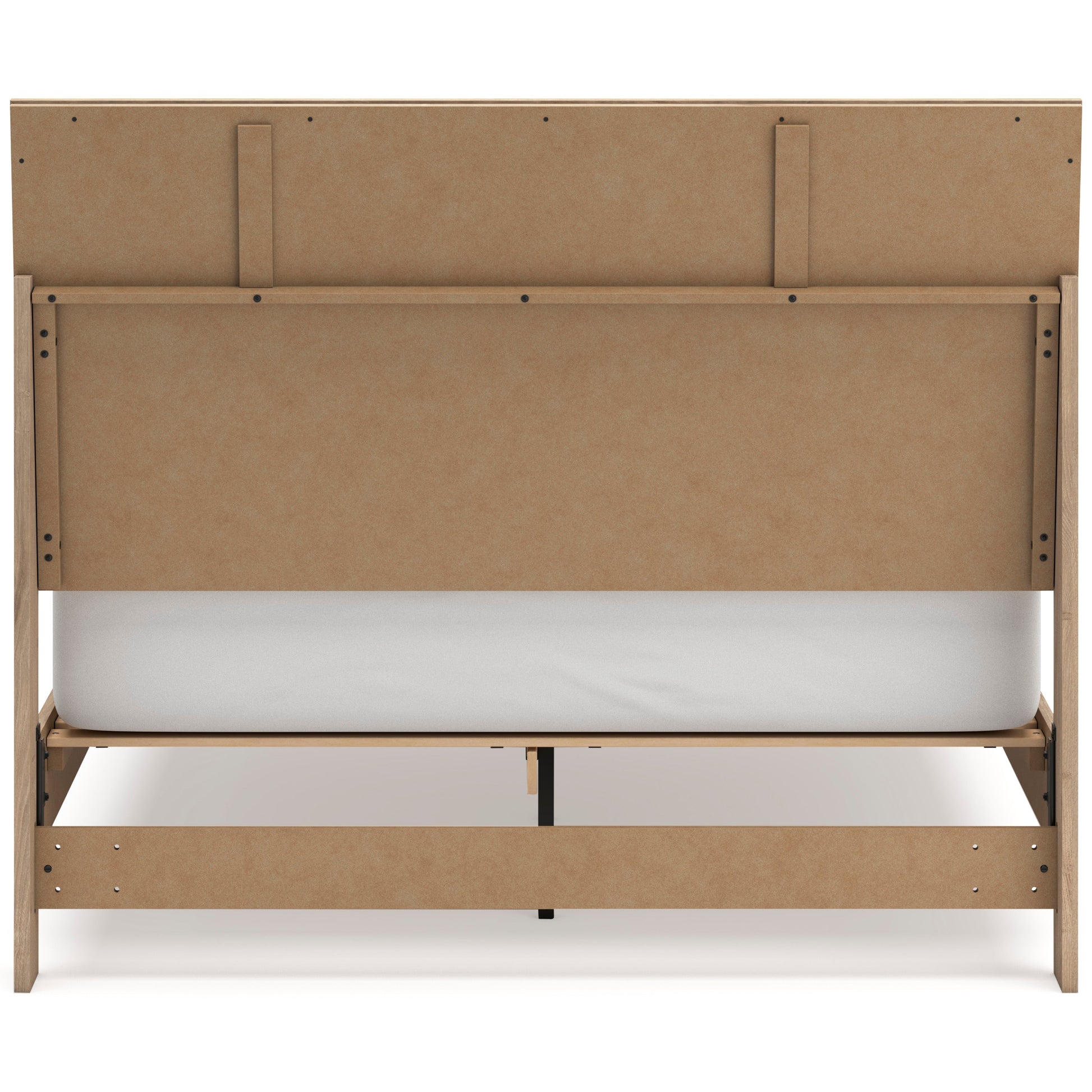 Cielden Two-Tone Queen Panel Bed with Mirrored Dresser and Nightstand- Viva Furn